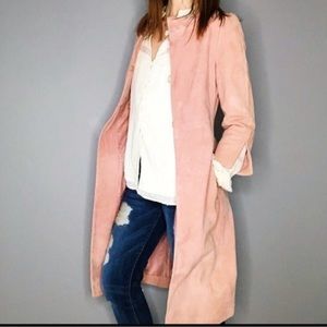 Express Collarless Suede Blazer